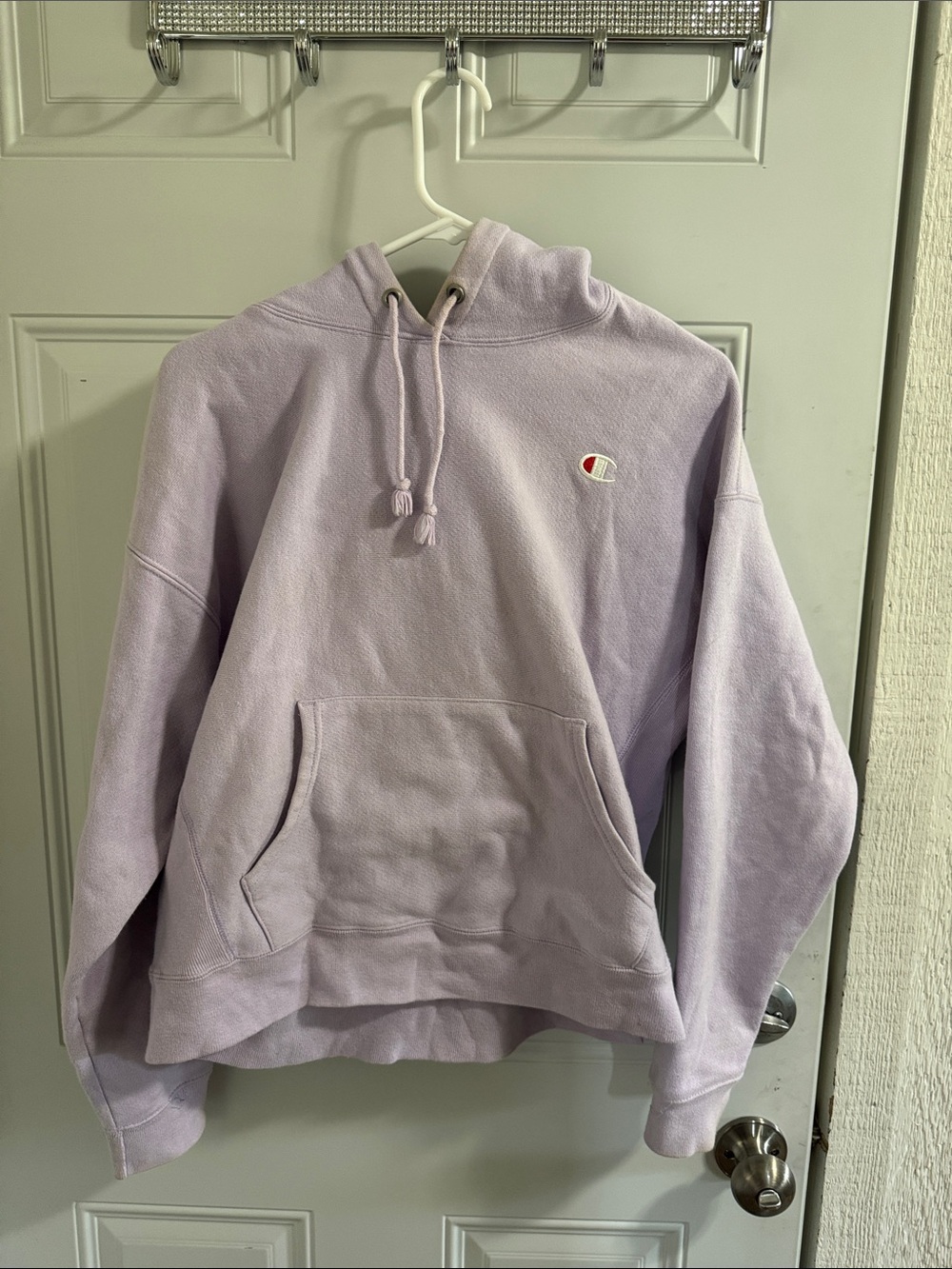 Champion Lavender Crewneck Hoodie with Pocket